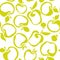 Lime green color simple flat apple fruit seamless pattern