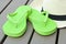 Lime Green Flip Flops