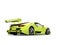 Lime green modern sports super car - tail view