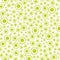 Lime green painterly circles in dense all over print. Seamless abstract vector pattern on cream white background. Retro