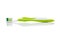 Lime green toothbrush on white