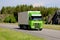 Lime Green Volvo FH Refrigerated Transport Truck at Summer