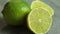 Lime ingredients for chocolate mousse with orange jelly