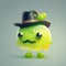 Lime jelly fruit monster, funny cartoon character