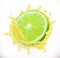 Lime juice. Fresh fruit, vector icon