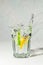 Lime and lemon water splash in gin tonic