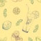 Lime and mint lemonade seamless pattern