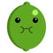 Lime nauseated face emoji vector illustration