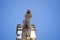 Lime sandstone gargoyles at St. Peter`s Cathedral in Regensburg, photographed in spring