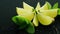 Lime segments with mint leaves