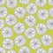 Lime slices seamless pattern in black and white on yellow green background