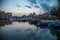 Limehouse port in dusk , London