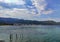 Limenas City in Thassos Island , Greece , with the mountains behind