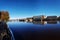 limerick city skyline ireland. beautiful limerick urban cityscape over the river shannon on a sunny day with blue skies.