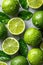 Limes With Leaves and Water Droplets. Generative AI.