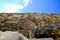 Limestone blocks against the sky