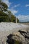 Limestone chimney. Jenny Brown`s Point, Silverdale, Lancashire