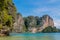 Limestone cliff island in Krabi Ao Nang and Phi Phi, Thailand