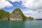 Limestone cliff on Lahus Island beach, Caramoan, Camarines Sur Province, Luzon in the Philippines