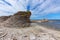 Limestone cliff on the rocky coast of Gotland, Sweden