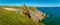 Limestone cliffs at the entrance to Broad Haven beach on the Pembrokeshire coast, Wales