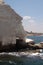 Limestone cliffs at Rishon Hanikra, Israel during the summer