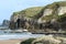 Limestone cliffs at Whiterocks Beach, Causeway Coast, Portrush, County Antrim, N. Ireland N