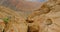 Limestone deserted landscape mountains. Amazing unusual sandstone canyon, Fuerteventura. Wildlife, unspoiled nature