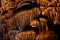 Limestone drapery shapes in Soreq Cave, Israel