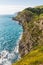 Limestone Foldings on Stair Hole Chalk Cliffs and Atlantic Ocean