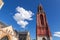 The limestone gothic tower of the Sint Janskerk in Maastricht