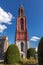 The limestone gothic tower of the Sint Janskerk in Maastricht