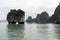 Limestone Money Island because this island is on vietnam banknote. Halong bay northeast Vietnam is towering limestone islands
