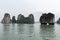 Limestone Money Island because this island is on vietnam banknote. Halong bay northeast Vietnam is towering limestone islands