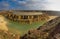 Limestone quarry with a pond