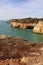 Limestone rock cliffs in southern Portugal