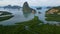 Limestone rock formation at Phang Nga Bay in Thailand, Sametnangshe view point Phangnga