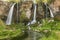 Limestone Triple Falls and Luish Green Grass