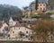 Limeuil, in the Dordogne-PÃ©rigord region in Aquitaine, France. Medieval village with typical houses perched on the hill,