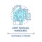 Limit manual handling turquoise concept icon