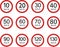 limit speed traffic signs vectors