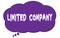 LIMITED COMPANY text written on a violet cloud bubble