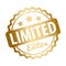 Limited Edition rubber stamp award vector gold on a white background.