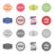 Limited edition, vintage, mega discont, dig sale.Label,set collection icons in cartoon,monochrome style vector symbol