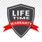 Limited lifetime warranty seal or stamp - flat icon for apps or website