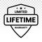 Limited lifetime warranty seal or stamp - Line art icon for apps or website