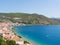 Limni village at Euboea in Greece. Panoramic view.