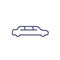 limo car, limousine line icon on white