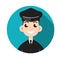 Limo driver. Limousine driver icon. Flat style. Vector illustrat