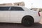 Limo white rear luxury rental car limousine